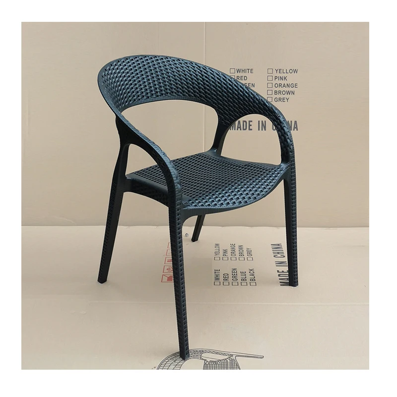 Custom waterproof sunscreen leisure cafe reception rattan woven negotiating chair