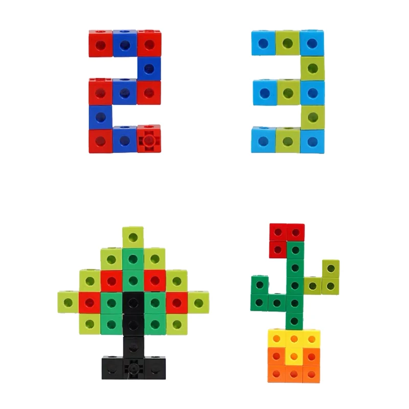 10 colors Multilink Linking Counting Cubes Blocks Teaching Math Manipulative Kids Early Education Toy