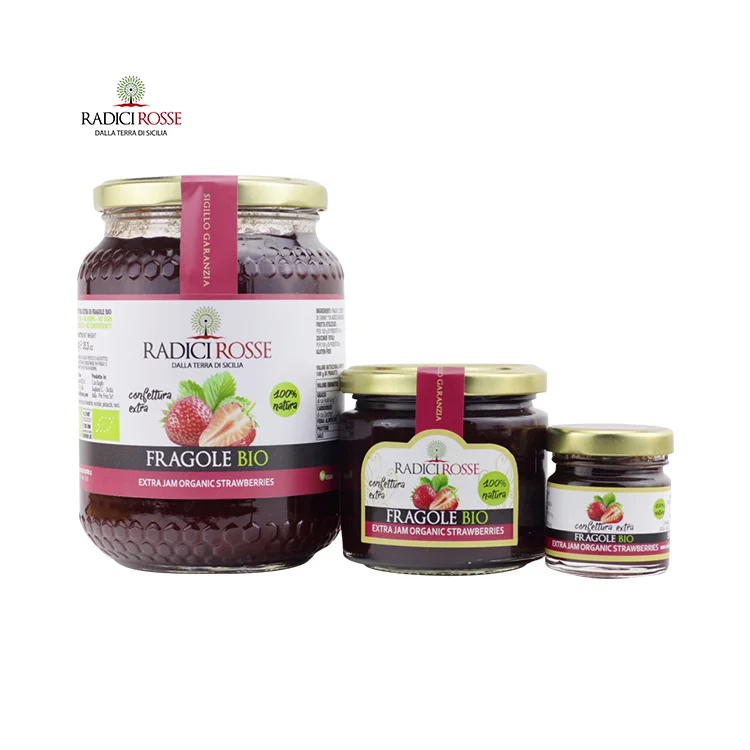 
Extra Jam Organic Strawberries Food Can Fruit Natural Italian Marmalade Fruit Strawberry Jam 