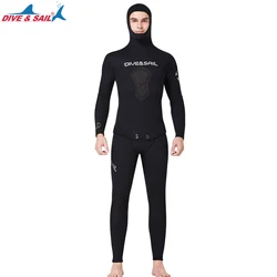 3mm 5mm 7mm Limestone Free Diving Neoprene Wet Suit High Quality Open Cell Neoprene Spearfishing Dive Wetsuit with Hood for Men