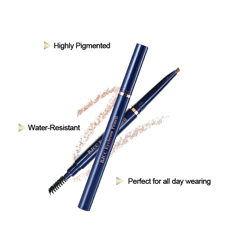 Wholesale White Waterproof Slim Micro Wooden Smooth Eyebrow Pen Cruelty Free OEM/ODM Custom Logo Eye Brow Pencil Private Label