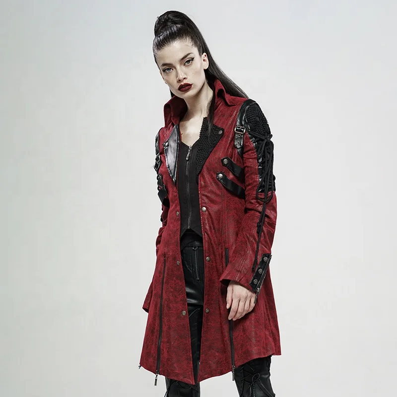 Punk Rave  Gothic Clothing Y-349 Women Vampire Studded Heavy PU Leather Motorcycle Jacket