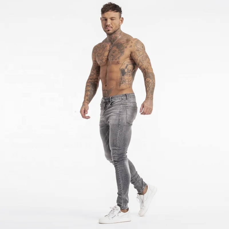 Custom Button Fly Super Skiny Fit Long Jeans Pants Skinny Jeans Men Ankle Fit Pants Mens Jeans