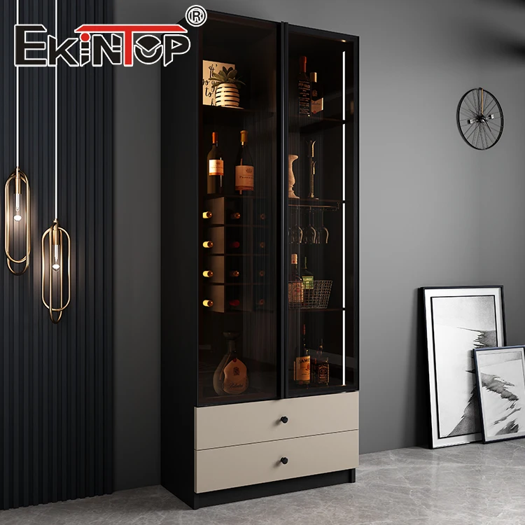 Ekintop Роскошная высококачественная мебель для гостиной шкафы с высоким блеском коммерческий шкаф бара набор и виски