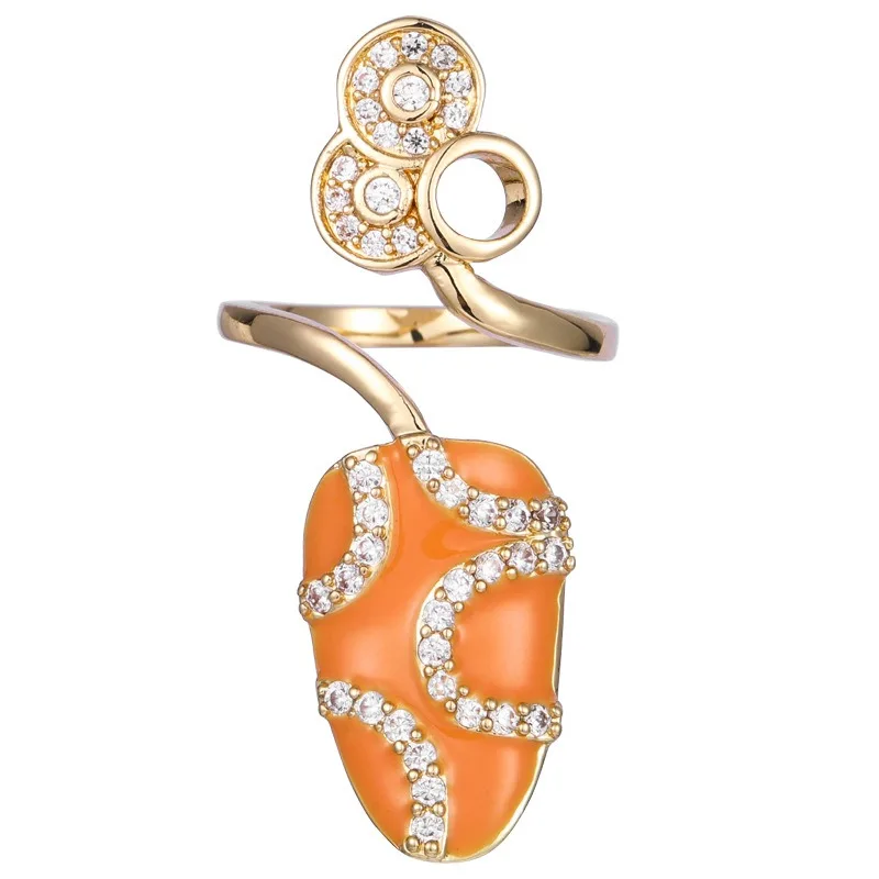 Nail ring female INS design light luxury Crystal fingertip little finger tail ring fashion index finger ring