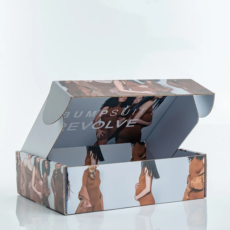 Colorful Mailer box Custom with Logo for Clothing Packaging Corrugated Paper Boxes Orange Color Printing Shipping Boxes