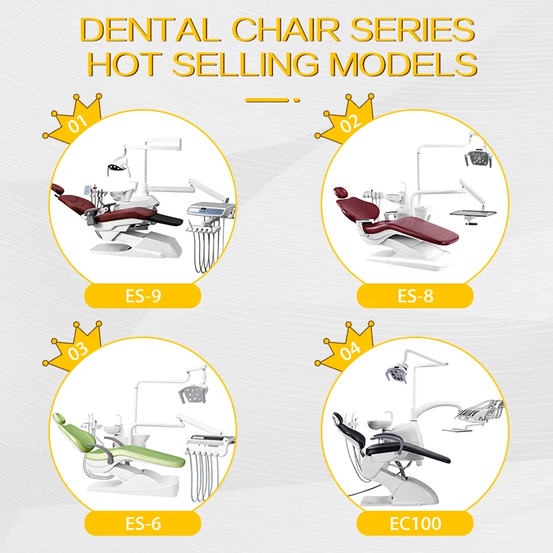 Hot Selling Dental Equipment Unique Backrest Design Dental Chair Integral Portable Dental Unit Full Set