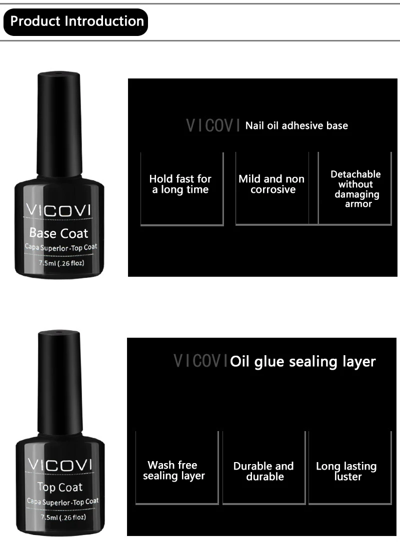 Wholesale 7.5ml top coat and base coat oem sock off uv gel nail polish easy apply clear gel varnish for nail art salon