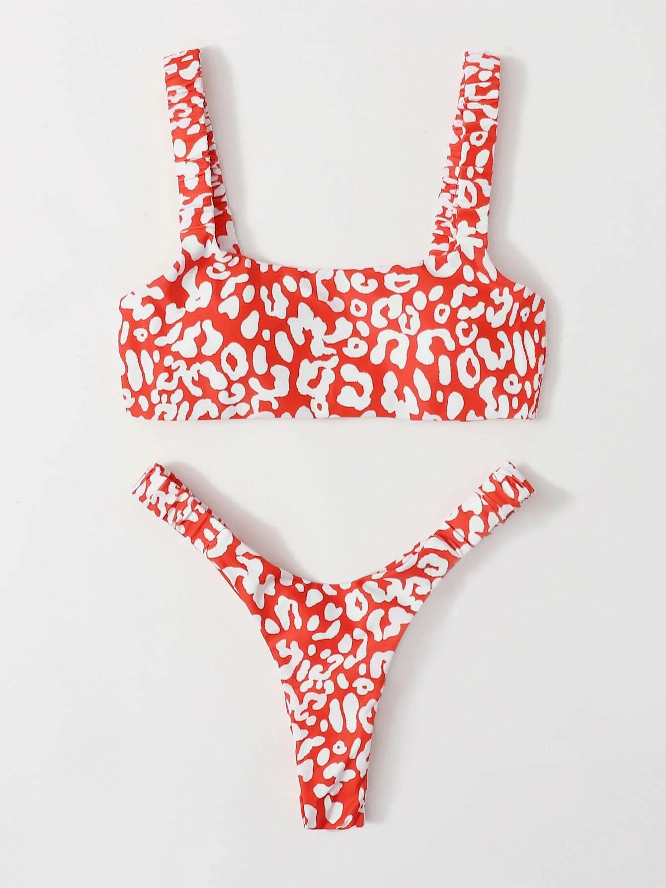 Sexy Micro Bikini 2022 Women Orange Leopard Push Up Padded Thong Swimsuit Female Cut Out Bathing Suit Swimwear