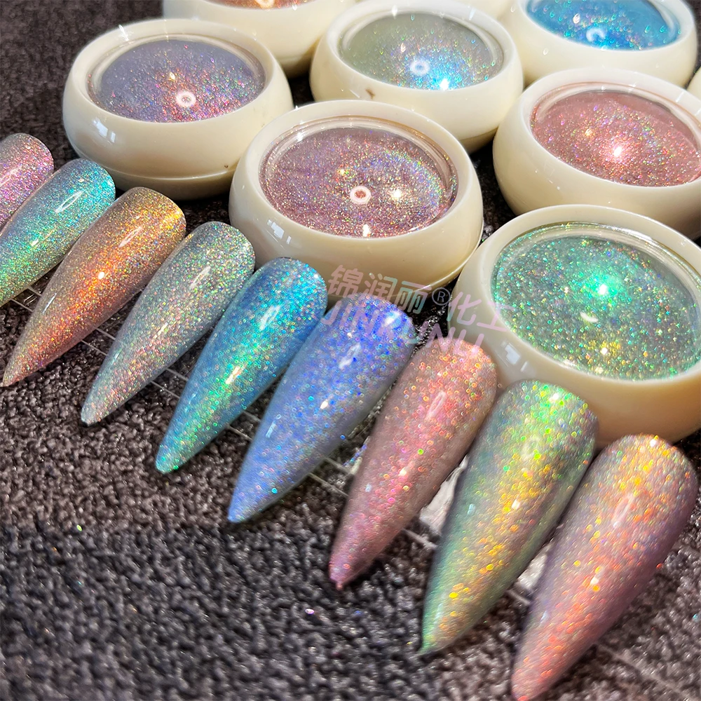 aurora chameleon holographic mirror powder chrome pigment nail glitter mermaid powder bulk