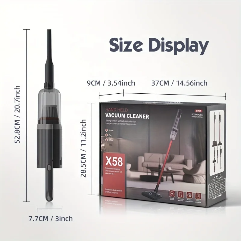 Home car wet dry flood mop dust cleaning multifunction 6 in 1 powerful handheld vacuum cleaner cordless