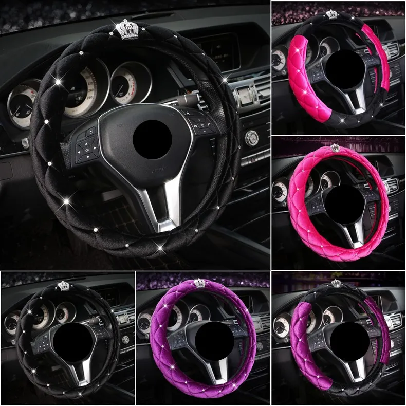 Fashion Designer Car Handcraft Steering Wheel Covers Leather for Girls boys