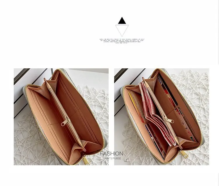 New wallet fashion large-capacity small change mobile phone clutch women woven plaid long zipper wallet