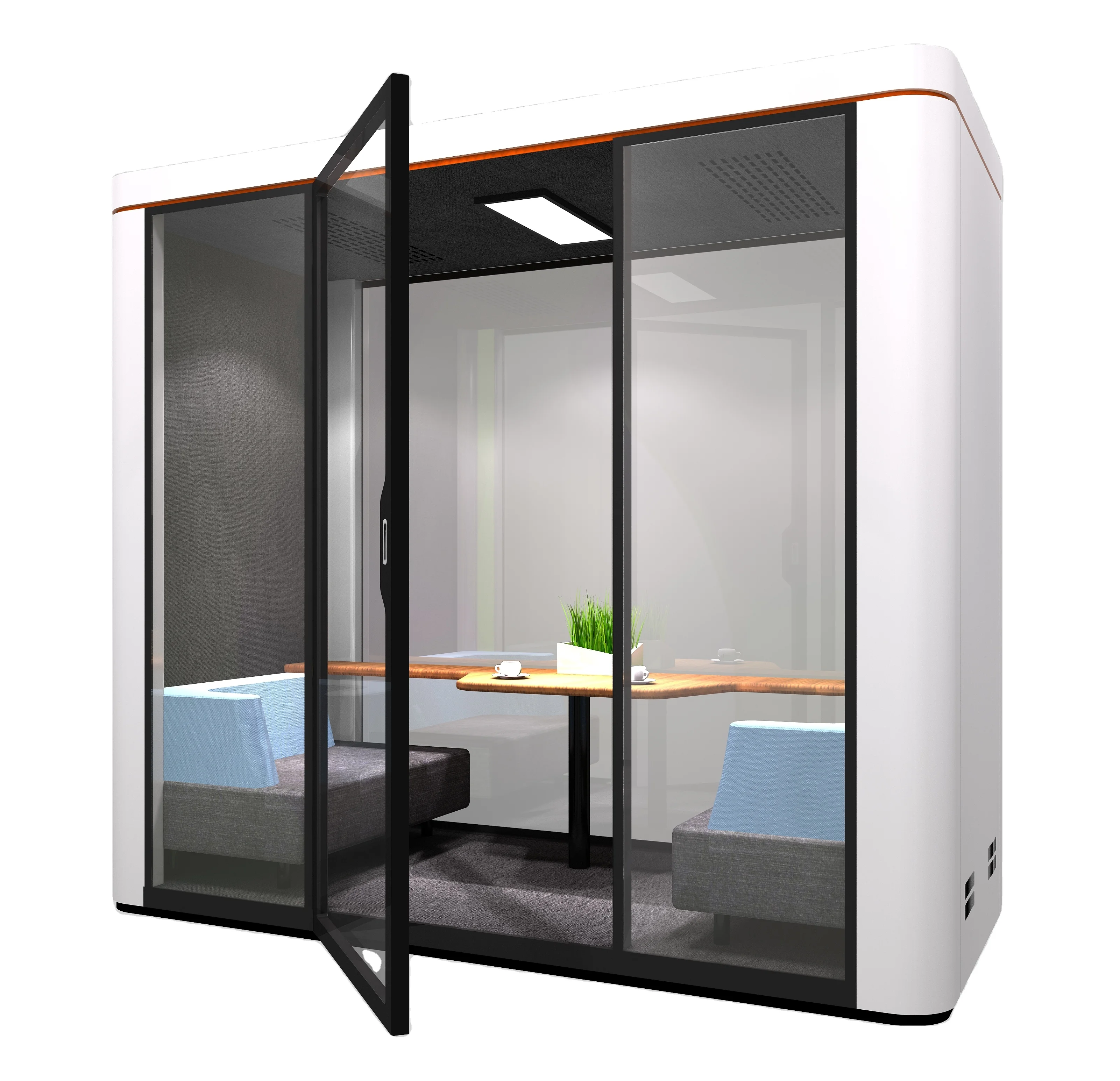Sound absorbing office pod  customized portable sound isolation phone booth removable acoustic meeting pod