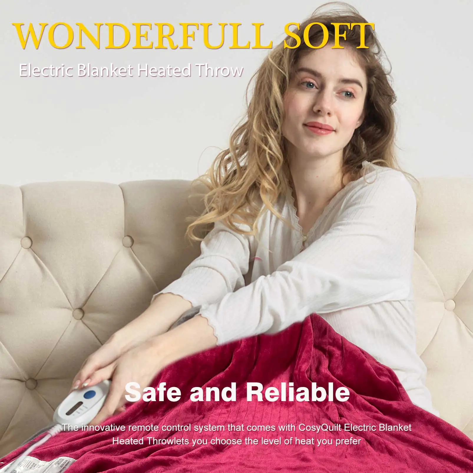 Blanket Electric Electric Blanket Heated Throw Soft Plush Machine  Washable