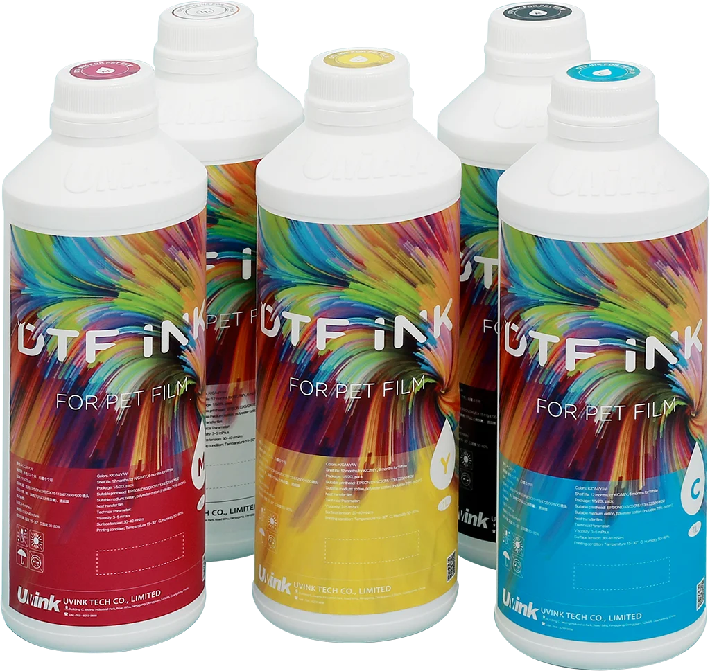 Factory Price fluorescent white CMKY colors dtf ink for 4720 i3200 xp600 L1800 print head