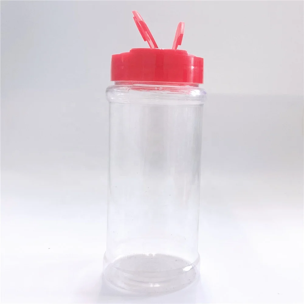 PET plastic condiment bottles spice packaging seasoning powder container with flap cap