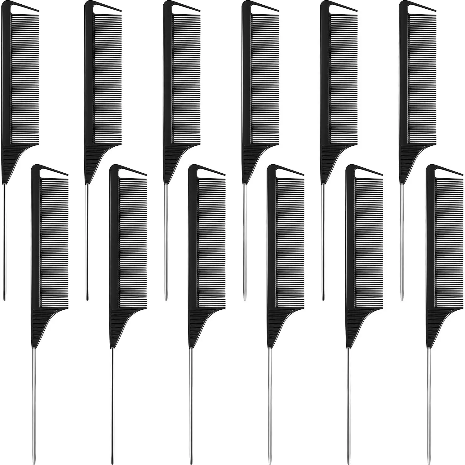 Wholesale Cheap Professional Hair Cutting Carbon Fiber Comb Modelling Rat Tail Comb Acceptable Private Label Free Sample 1-7days