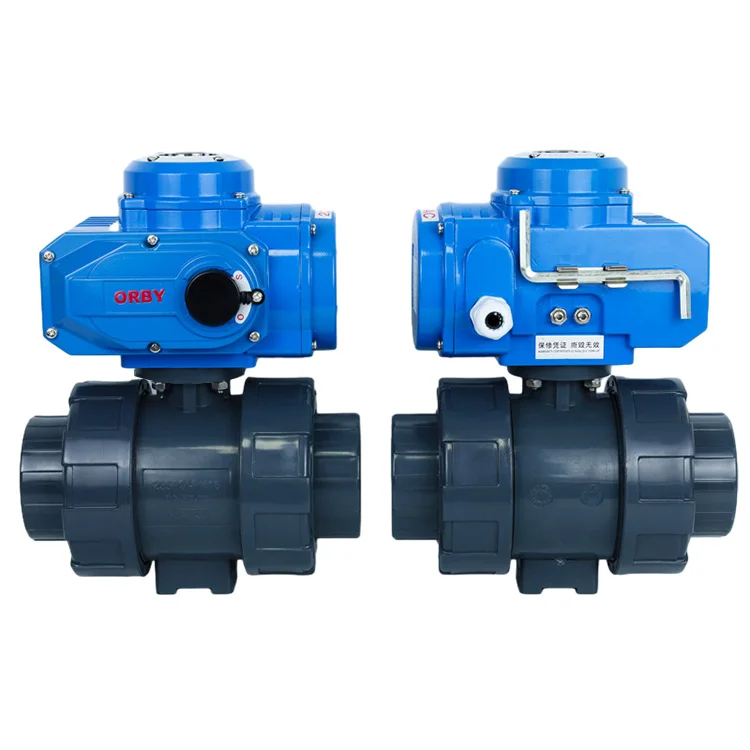 ON/OFF Type DC24 AC220 AC380 IP67 Waterproof upvc plastic 2way Double union glue socket electric actuator valve price list