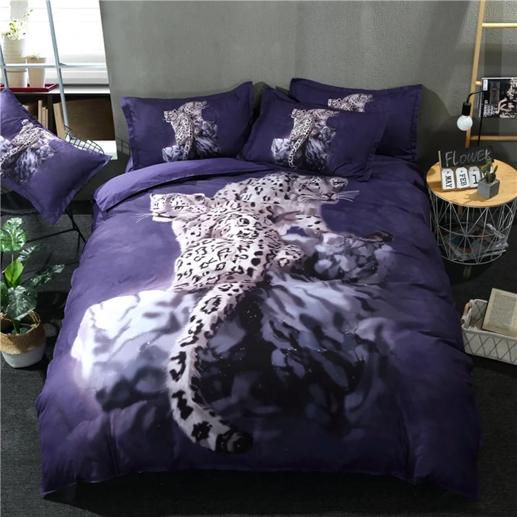 Wholesale Price Confortable 4Pcs Bed Sheet Full Size 3D Animal Prints 100% Polyester Bedding Set