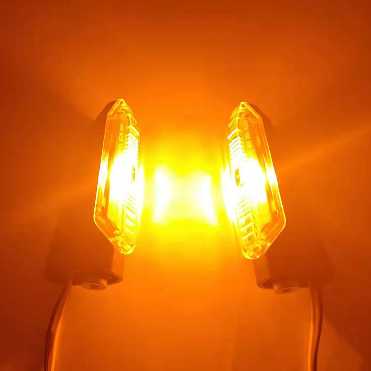 2 Pcs Universal Motorcycle LED Turn Signal Light Indicators Amber Blinker Light Flashers Lighting Motorcycle Accessories