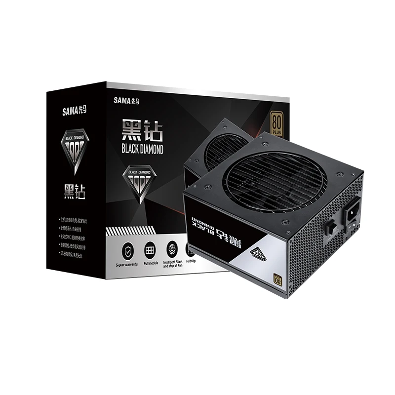 SAMA черных масок diamond 1000W защитная пленка на ЖК модульный блок питания реальная мощность 80plus gold