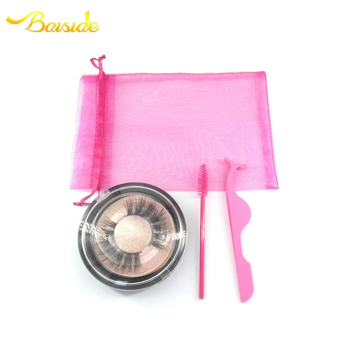 
Baiside Pure Beam Mouth Yarn Bag Packaging Bag 3D Mink Lashes And Mink Fur Lashes 