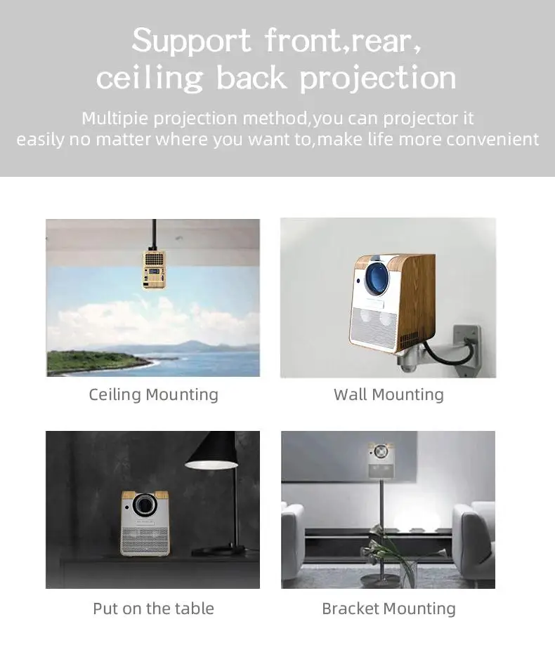 portable home theater Full super clear led projectors 4k mini projector wifi home cinema