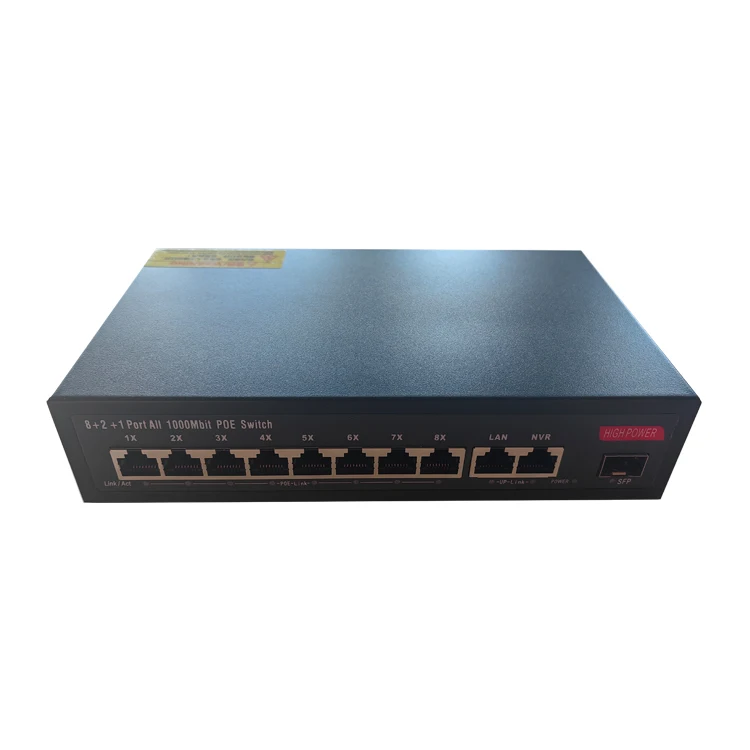 135w support af/at poe switch 8 ports full gigabit with one SFP port