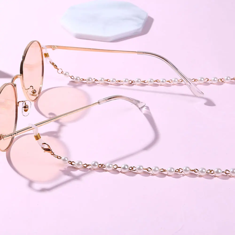 2022 Chic Fashion Reading Glasses Chain for Women Metal Sunglasses Cords Casual Pearl Beaded Eyeglass chain for glasses