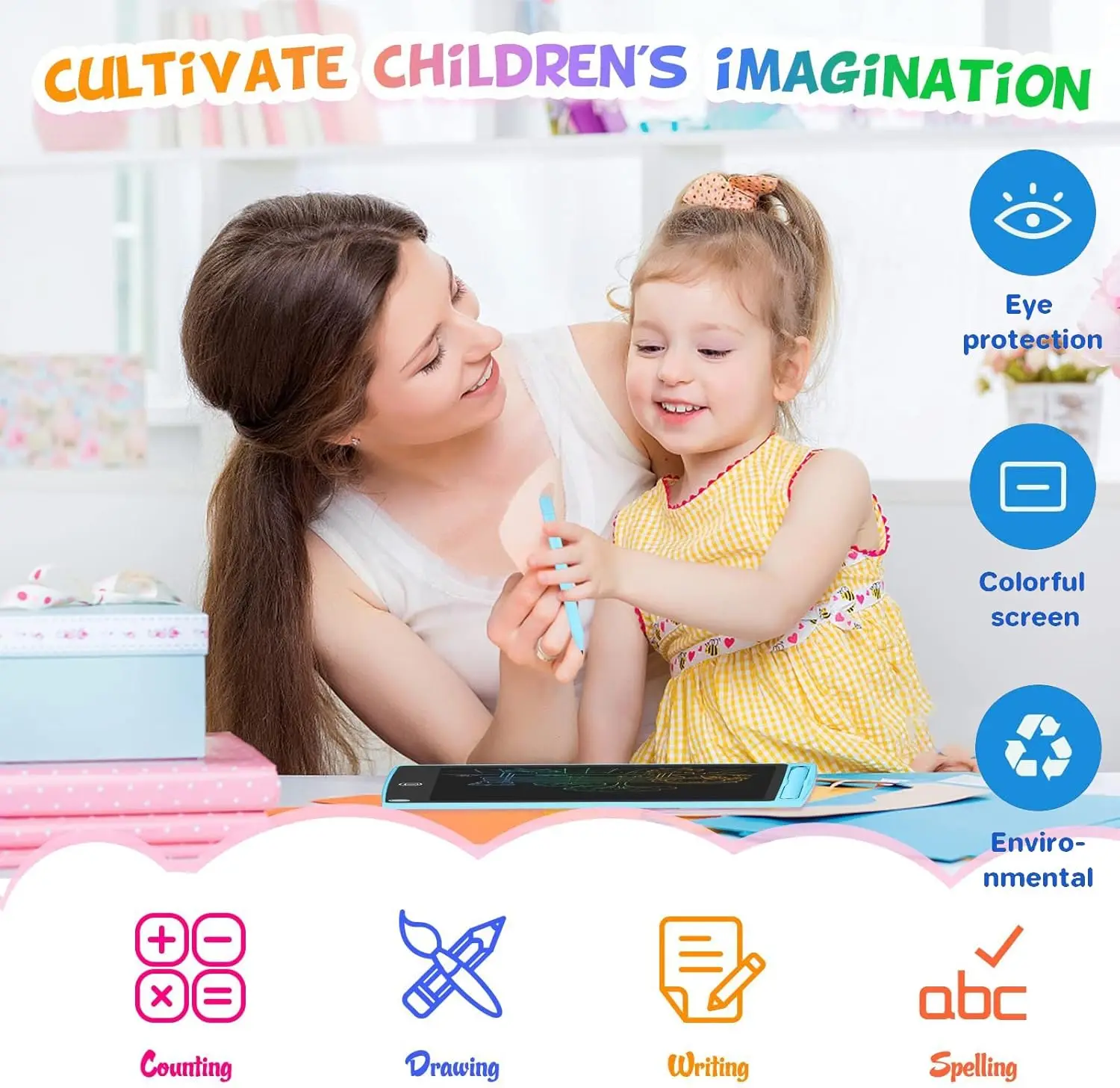 hot sales kids writing tablet write pad drawing board pad lcd writing tablet 6.5 85 8.5 10 12 16 inch for kids