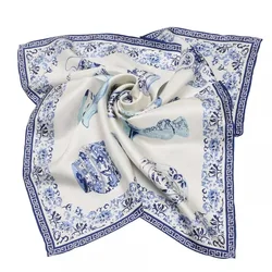 Manufacture Custom Neck Silk Scarf 70 Cotton 30 Silk Cotton Head Scarf High Quality Factory Direct Silk Scarf Sales