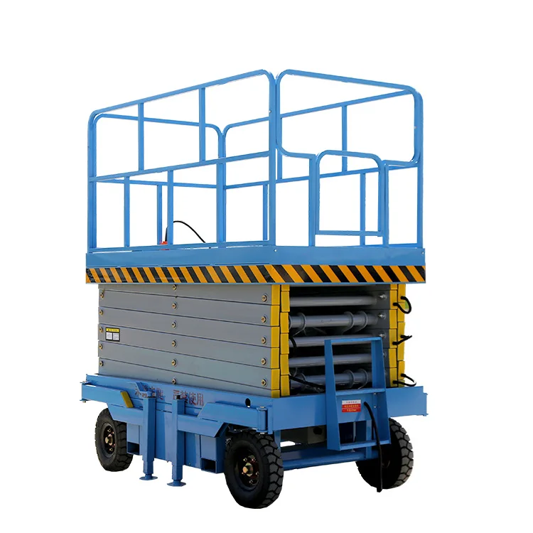 6m 2T hydraumatic capacity Electric mobile scissor lift table manlift mobile platform