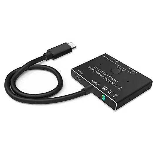 Высококачественный 8K USB C кнопочный переключатель 2x1 или 1x2 @ 30Hz 4K 120hz 2K 144hz для монитора проектора телевизора ПК