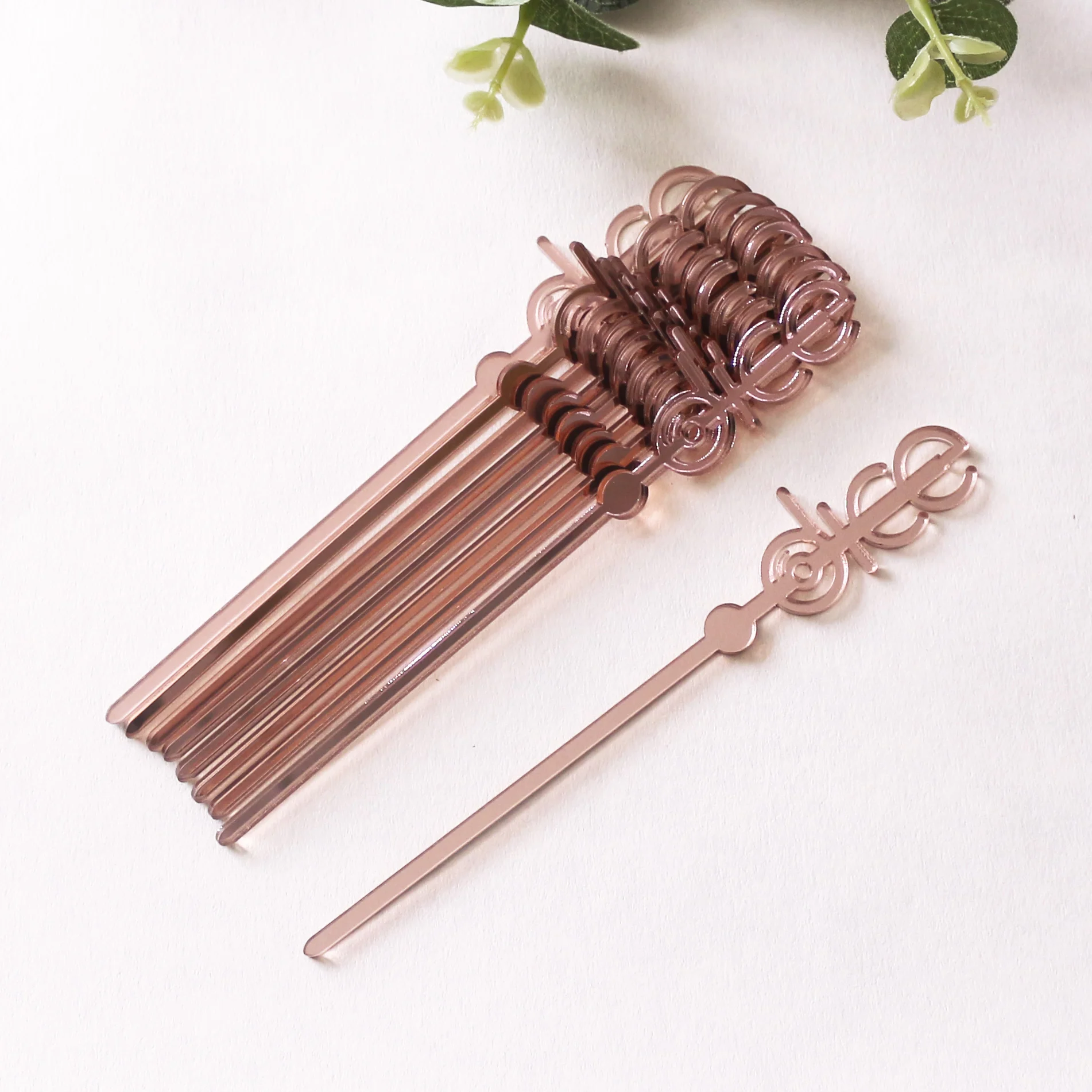 Custom Plastic Acrylic Cocktail Drink Stirrers Alcohol Mixer For Party Reception Birthday Festival Graduation