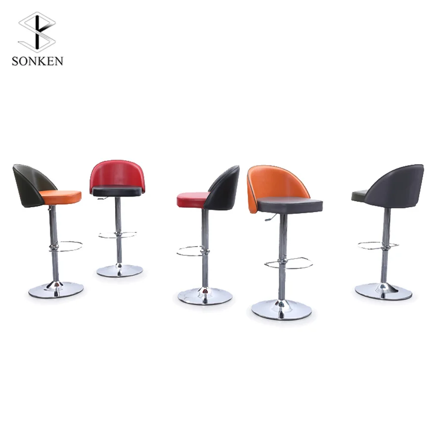 Supplier Custom Luxury Home Bar Furniture High Big Chair Bar Stool Leather Metal Colors Custom