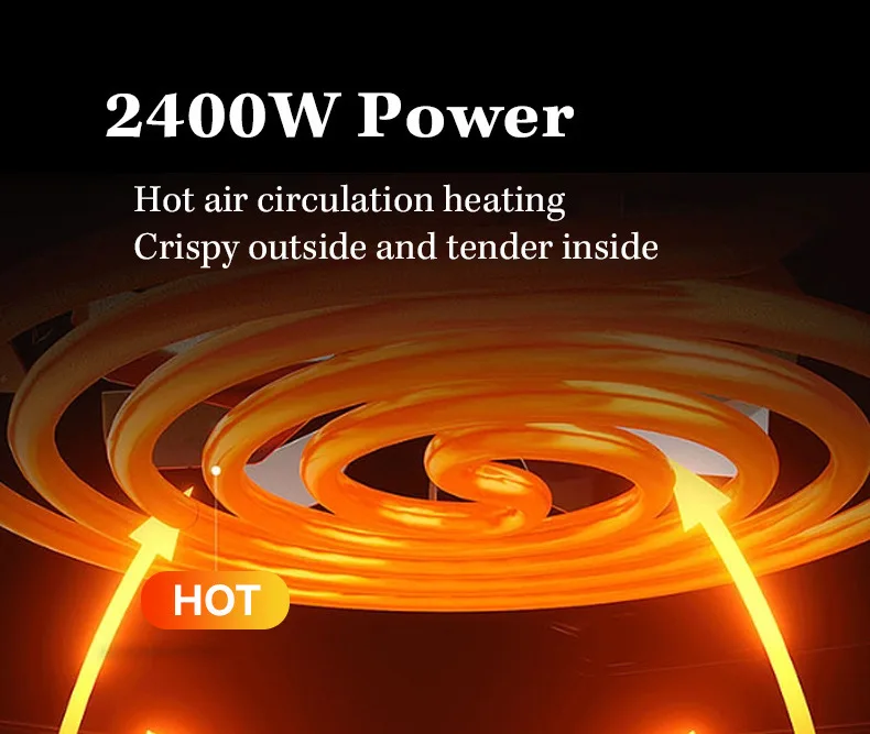 2024 Household 8L stainless steel high power oil free air fryer oven