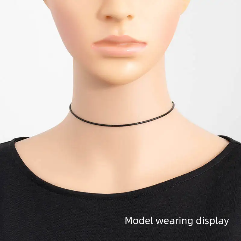 Black Leather Cord Wax Rope Lace Chain Charms Lobster Strap 100pcs/bag for Diy Necklace Jewelry