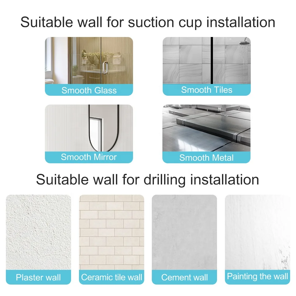 BAOYOUNI Black Telescopic Corner Shower Rod L Shaped Suction Cup Bathroom Curtain Rail Bathtub Curtain Bar without Drilling