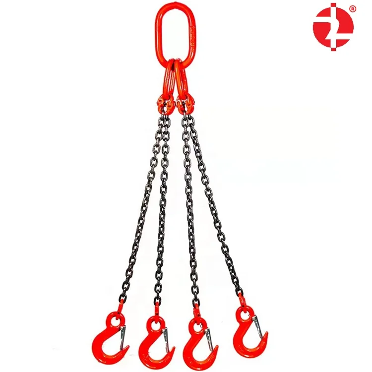 Rigging 4 strand chain sling 4 legs adjustable lifting chain sling