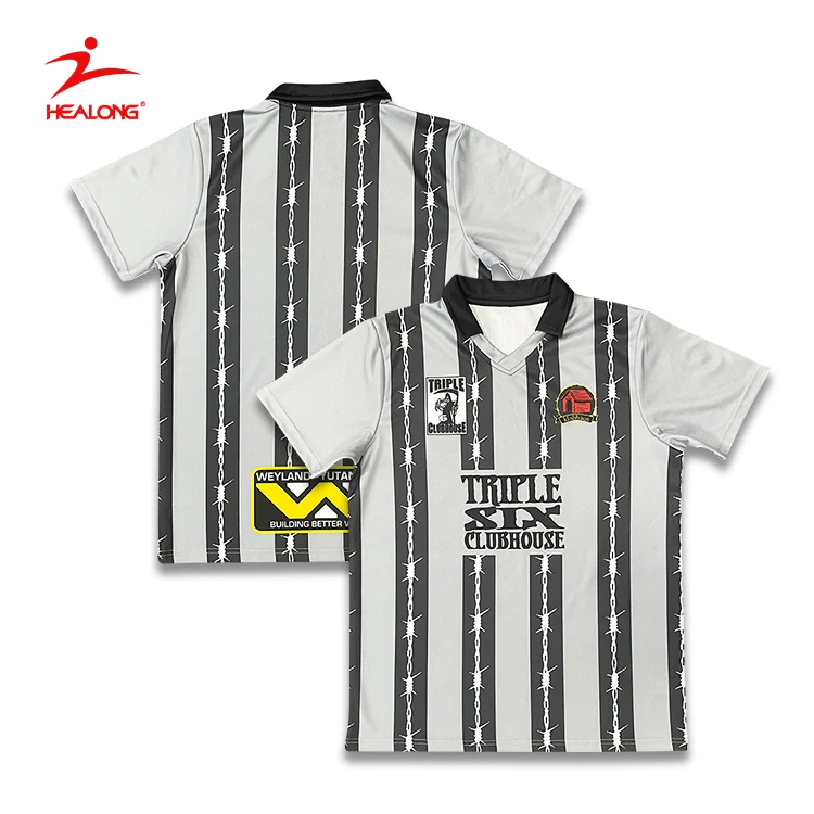 Youth Sublimation Soccer Jersey Custom Men Classic Striped Vintage Football Jersey