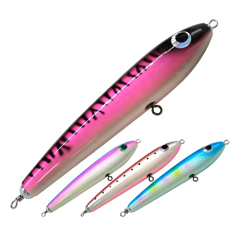 220mm 120g Artificial Fishing Lure Saltwater Wooden Stick Bait Wood Fishing Lure