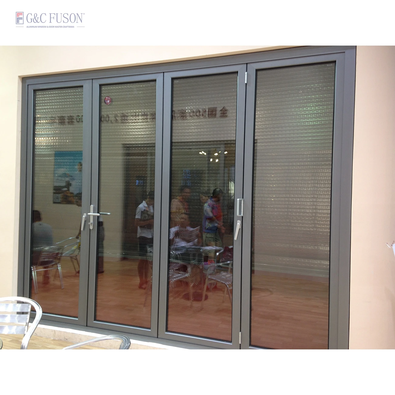 French Style Extruded Aluminum Frame Folding Door/Soundproof External Low Price Aluminum Folding Door
