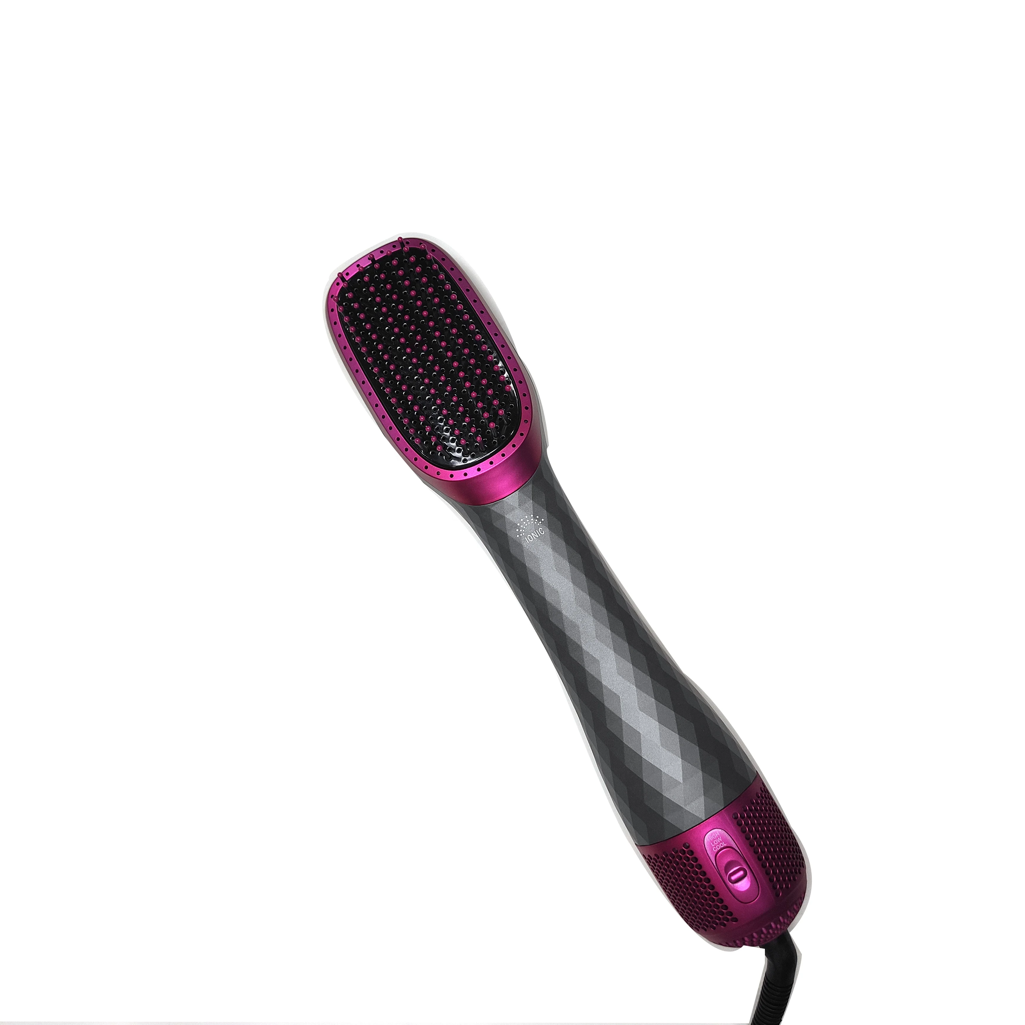 
Wholesale Professional One Step Hair Dryer Hot Air Comb Electric Flat Iron Brush Custom Ceramic Hot Air Brush 