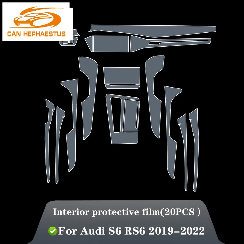 For Audi S6 RS6 2019-2022 Dashboard Panel Wrap Protective film Screen Anti-scratch Protector Car Interior Accessories