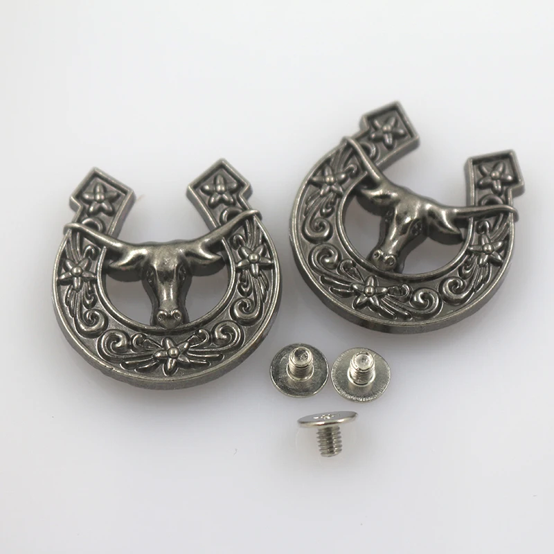 Fashion new design alloy metal horse buffalo pattern conchos screw back leather belt hardware