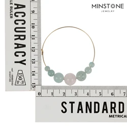 Minstone Custom Logo High Quality 14k Gold Filled Waterproof Wearable Bath Natural Stone Pendant Handmade Jewelry Hoop Earrings