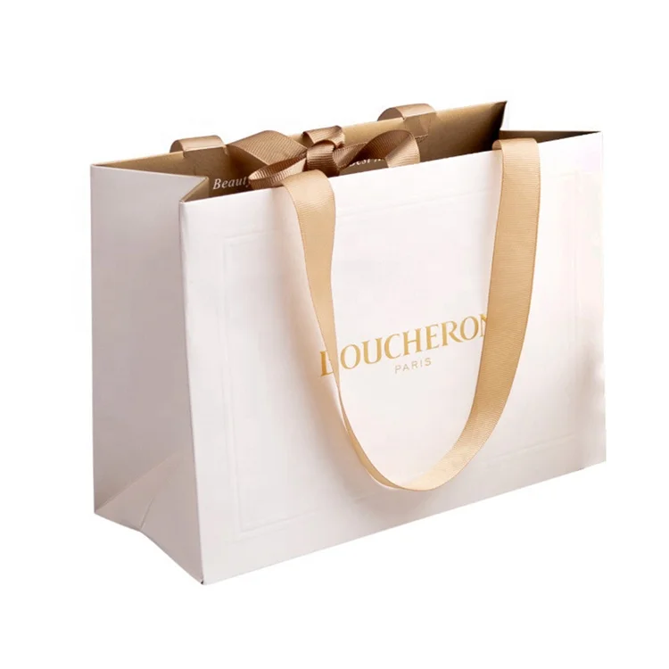 Wholesale Personalized Logo Custom Luxury Gift Bags with Ribbon