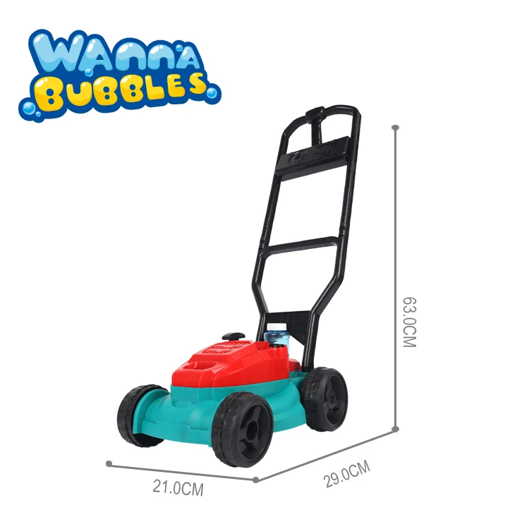 B/O Mega Bubble Lawn Mower Toy For Toddlers Electronic Plastic Bubbles Blower Machine Outdoor Toy For Kids Party Push Bubble Toy