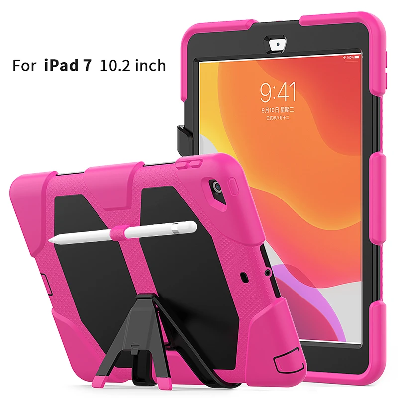 Water resistant heavy duty case for iPad 10.2 inch 7th Generation with strong kickstand